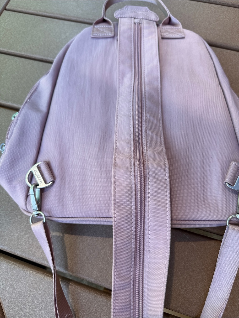 Baggallini Naples Convertible Backpack in Pink Shimmer - Picture 5 of 7